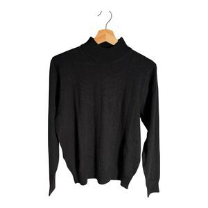 John Meyer of Norwich The Studio Black Turtleneck Sweater Medium Excellent